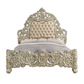 Sorina PU & Antique Gold Finish Eastern King Bed Model BD01241EK By ACME Furniture